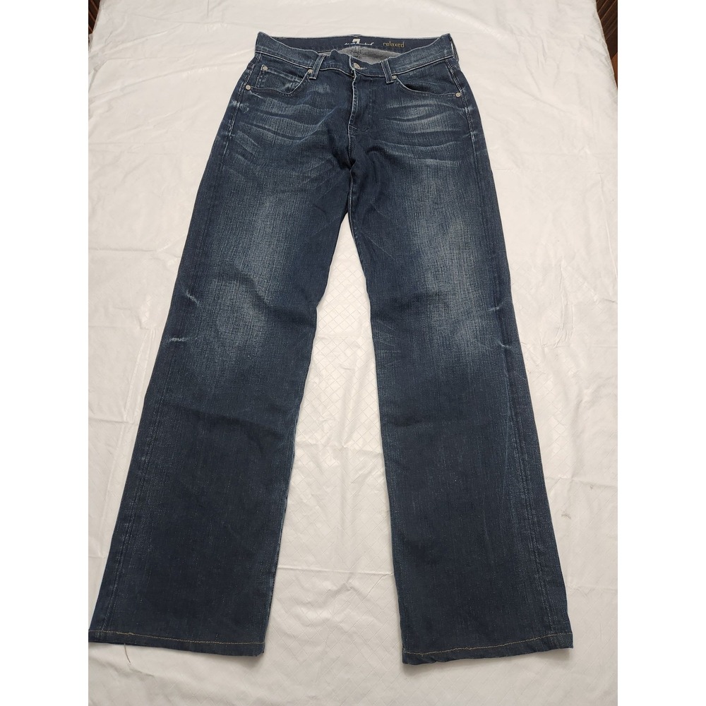 7 For All Mankind Relaxed Jeans Mens 30x32 Blue Straight Stretch Denim Pants